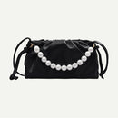 Women Irregular Handbag Alligator PU Chain Crossbody Underarm Bags (Black) A