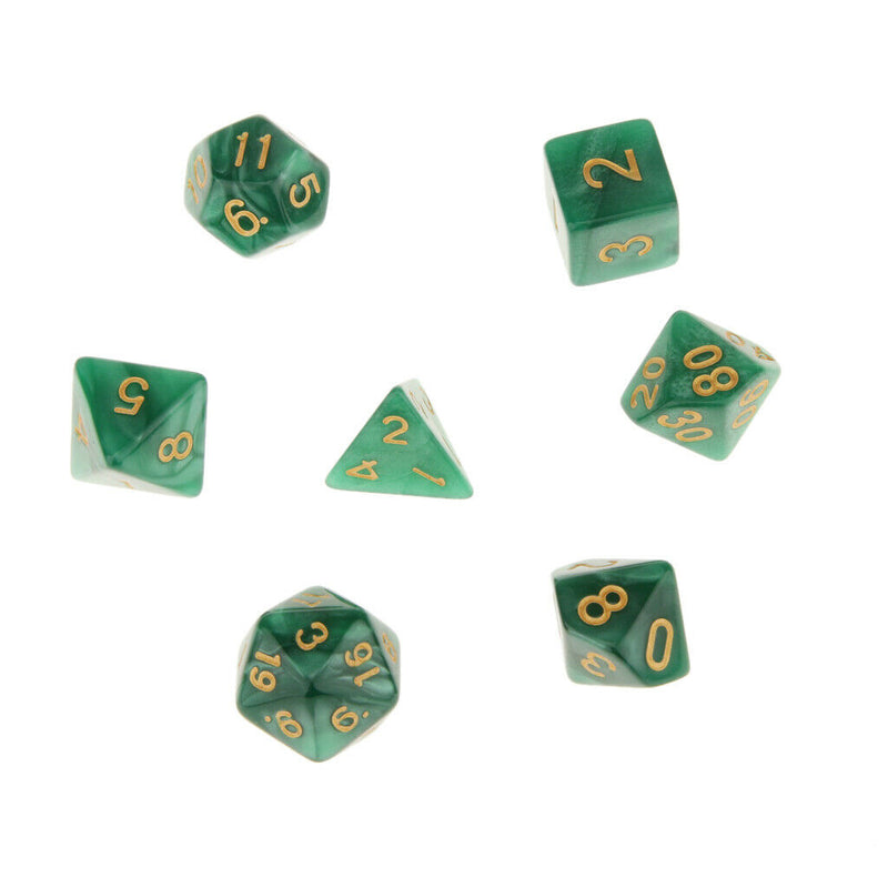 Pack of 14 Opaque Acrylic D20 D12 D10 D8 D6 D4 Dices Die for Dungeons and