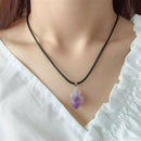Necklace Natural Amethyst Crystal Stone Pendant Healing Mineral Jewelry Gift