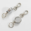 2pcs Retractable Key Chain Badge Reel Recoil Carabiner Holder Backpack Part