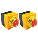 2Pcs Red Mushroom Emergency Stop Shut Off Push Button Switch No + Nc 22Mm C