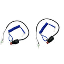 2 Pieces Boat Outboard Kill Stop Switch & Safety Tether Lanyard For Yamaha