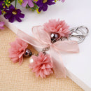 New Charm Fashion Leather Rose Flower Key Chain Cute Tassel Flower Key Chai