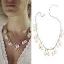 Behemian Shell Choker Necklace Women Beach Boho Sea Shell Pendant Chain Nec