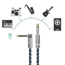 Bass Guitar Cable 5m Right Angle 1/4 Inch to Straight 1/4 Inch TS for Keyboard