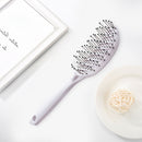 Curved Anti-Static Hair Massage Comb Salon Wet Dry Styling Brush (White) A