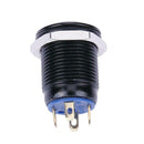 12mm Waterproof Flat Top Blue LED Metal Monmentary Push Button Switch