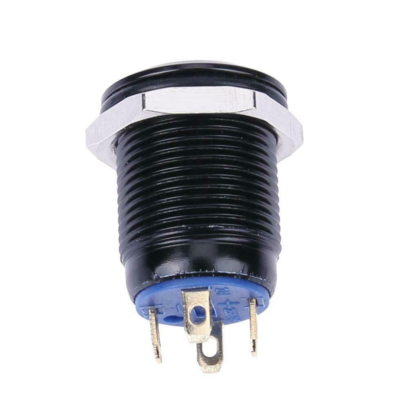 12mm Waterproof Flat Top Blue LED Metal Monmentary Push Button Switch