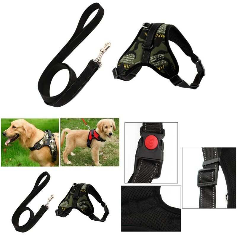 Dog Harness Leash Set Adjustable Breathable Dog Cat Collar Vest Harness for