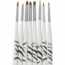 8 PCs nail art pen brush gel acrylic painting drawing dotting C4V6 p liner P6Q1
