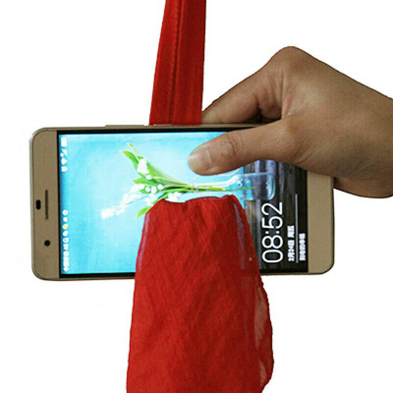 1pc Red Silk Thru Phone by Jeimin Lee Close-Up Street Magic Trick Show Prop Tool