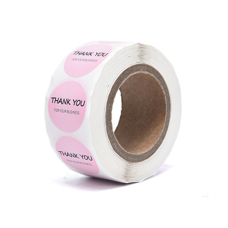 1 Roll Pink Paper Label Stickers Thank You Scrapbooking Seal Handmade Sticke Gw
