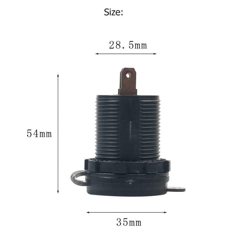 Dual USB 12V Electronic Car Charger Adapter Socket w/ Voltmeter Ammeter Display