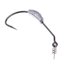 Fishing Crank Barbed Lead Offset Lure Hooks Soft Bait Pin Tackle Accessories Set