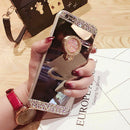Fashion Crystal Glitter Diamond Mirror Back Case Protective Covers For Ipho