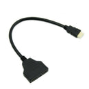 Black HDMI Male To 2 HDMI Female 1 In 2 Out Splitter Cable Adapter Converte
