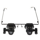 Watch Repair Magnifier Loupe 20X Glasses With LED Light