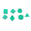 7Pcs Transparent Dice Polygon Dices For Dungeons DND MTG RPG Gaming Green
