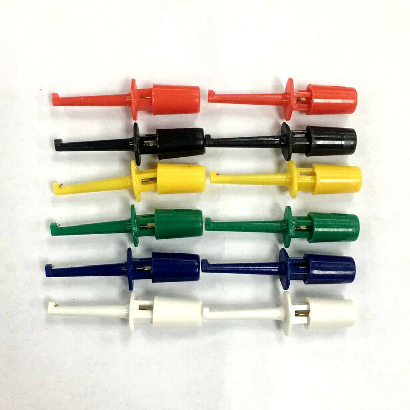 6pairs Mini SMD Ic Single Hook Clip Grabbers Test Probe Cable for Multimeter