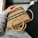 Fashion Round Straw Shoulder Bags Summer Style Women Rattan Crossbody Bags