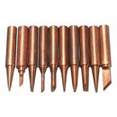 10 Pure Copper Soldering Solder Iron Tip For 900M Series 852D Iron Hot Air  V8J3
