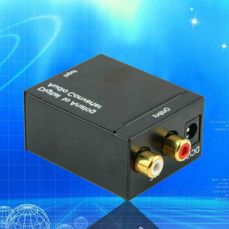 3.5mm Digital to Analog Audio Converter Adapter W/ Fiber Cable RCA Out optical.