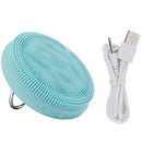 Blue Usb Silicone Beauty Face Cleanser Washing Massager Brush Hand Ring Wat