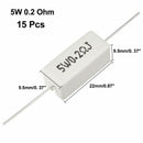 Map 5W 0.2 Ohm Power Resistor Ceramic Cement Resistor Axial Lead 15 Pcs Whi W1H8