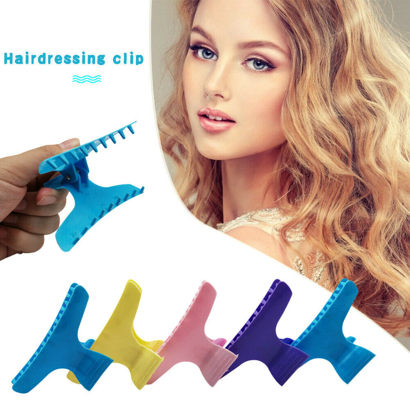 Butterfly Hairdressing Section Clamps 12pcs Hair Clips Plastic Claw Styling Tool