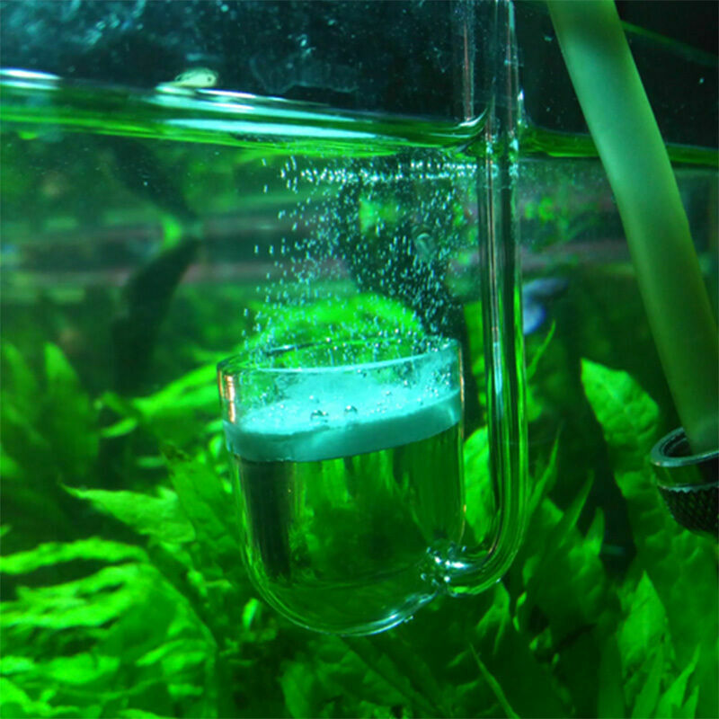 Aquarium Tank Spiral CO2 Diffuser Glass U Shaped Tube Bubble Suctio Counter S6E3