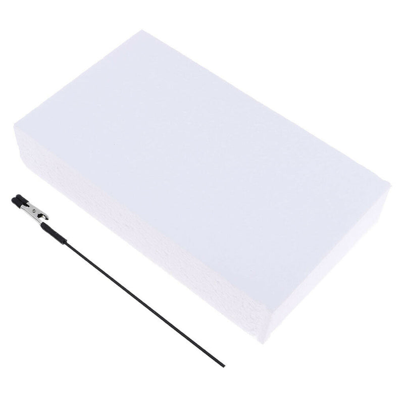 10pcs Alligator Clip Clamp Wrapped Iron Stick & Foam Base Set DIY Craft Tool