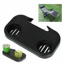 Chair Lawn Black Cup Holder For Zero Gravity Patio Lounge Pool Beach Side Tray--