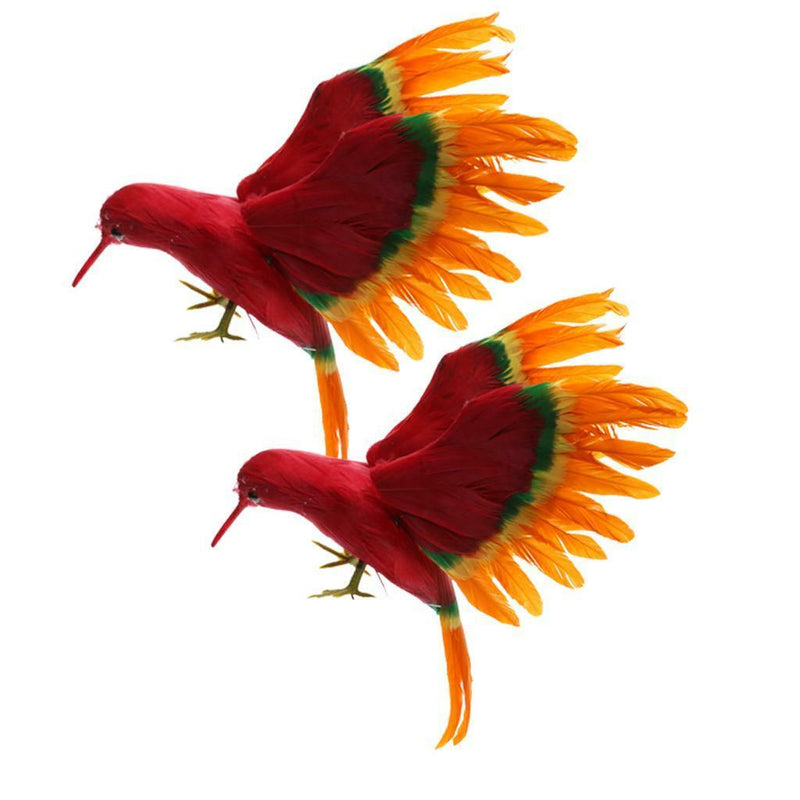 2pcs Artificial Feather Flying Bird Craft Taxidermy Home Art Decor Ornament