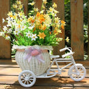 Rattan Tricycle Bike Flower Basket Vase Storage Home Wedding Party Decor Nice