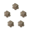 5Pcs Crystal Diamante Plum Flower Flatback Button DIY Embellishment 25mm