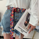 Harajuku Embroidery Panel Canvas Double Ring Buckle Long Belt Women Couples BeFT