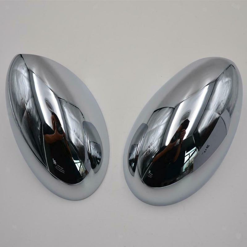 Pair Door Wing Mirror CHROME Back Casing Cover for BMW Mini Cooper 2001-2006