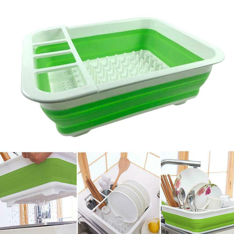Kitchen Collapsible Dish Drainer Drying Rack Strainer Cup Tray Plate Favor A6B6