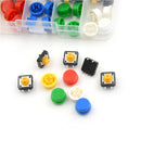 25Set Momentary Tactile Push Button Touch Micro Switch 4P PCB Caps 12x12x7.3mm F