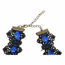 Fashion Jewelry Lace Jewelry Necklace Choker Rhinestone Necklace - blue