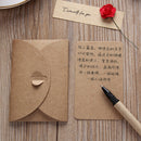 6pcs Kraft Paper Dry Flower Greeting Card with Envelope For Christmas Weddi3C