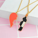 2PCS/Set Heart Wine Pendant Necklace Best Friend Couple Chain Jewelry Gifts ME