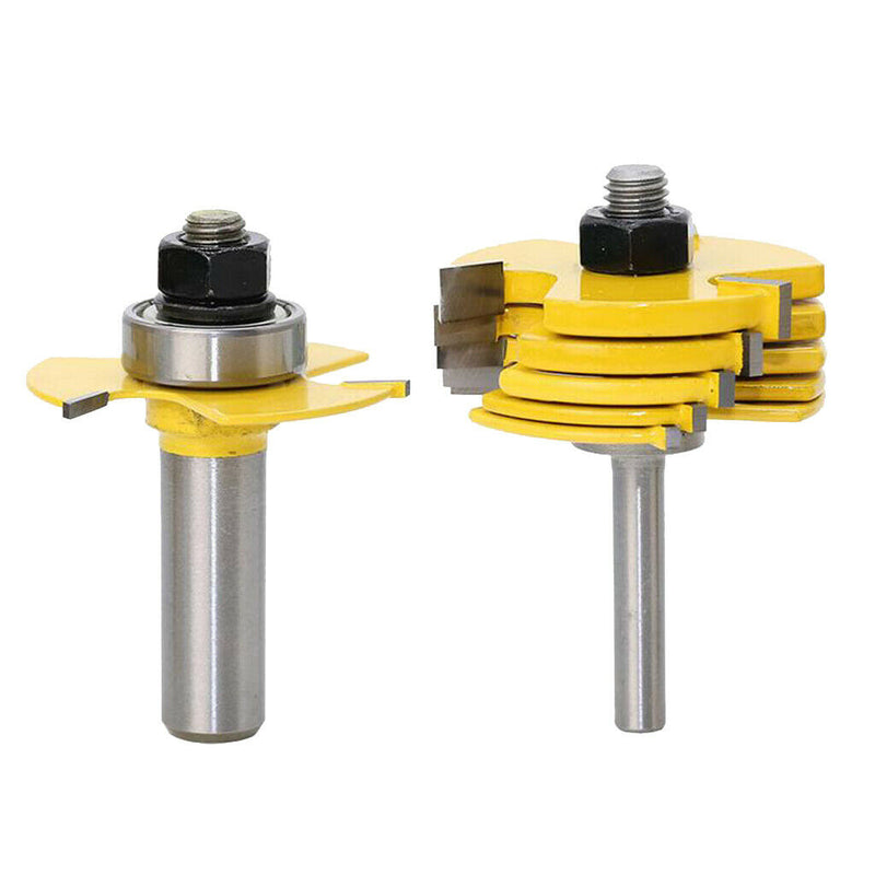 6x Blade Slot Cutter Wing Router Bit 2x Shank 1/2" & 1/4" Woodworking Bits