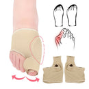 2pcs Bunion Protector Toe Straightener Hallux Valgus Corrector (L)(Beige)