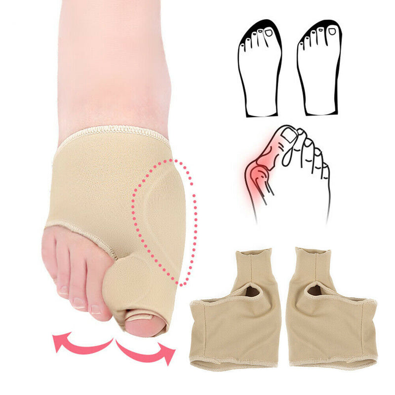 2pcs Bunion Protector Toe Straightener Hallux Valgus Corrector (L)(Beige)