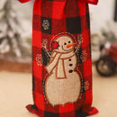 Christmas Decor Wine Bottle Cover Linen Champagne Bottle Bags (Snowman) A