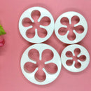 4pcs Rose Flower Fondant Cake Cutter Mold Sugarcraft Baking Decorating ToolSEAU