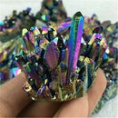 1*Titanium Natural Quartz Specimen Rainbow Healing Mineral Stone Cluster Crystal