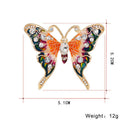 Colorful Butterfly Brooch Enamel Rhinestone Men Women Pins Lapel Badge (A)