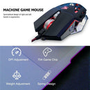 V9 6 Keys USB Wired 2400DPI Adjustable Mice Macro Definition RGB Gaming Mouse